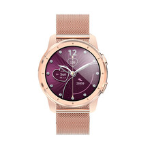 圆屏智能手表蓝牙通话心电图测心率血压防水可支付接电话男女运动计步器多功能手环oppo苹果vivo小米 3代钢带金女款(可连接耳机听歌+可做MP3存储歌曲