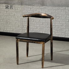 黛茗排挡饭店圆桌烧烤店桌椅六人位复古主题西餐厅面馆早餐店桌椅组合 古铜黑色 官方标配