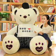 大号熊猫毛绒玩具泰迪熊公仔抱抱熊玩偶女生睡觉陪伴抱枕可爱女生休闲刷剧靠垫布娃娃抱枕送女友生日七夕礼物 白色-我想要带你回家 80cm代写贺卡+彩袋包装