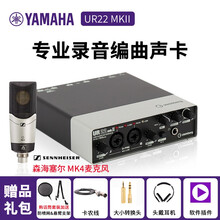 YAMAHA雅马哈UR22MKII UR44C UR24C专业外置录音声卡套装编曲混音音频接口 UR22MK2声卡+森海塞尔MK4话筒