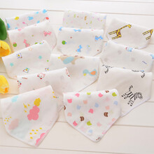 9i9久爱久宝宝口水巾婴儿纱布方巾新生儿喂奶巾纯棉纱布4层柔软手绢手帕拍嗝巾10条装颜色随机