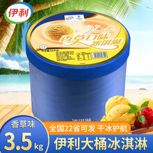 伊利大桶装冰淇淋3.5kg自助餐店同款挖球冰激凌雪糕夏日饮品 香草味3.5kg/桶+挖勺