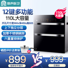 容声消毒柜家用嵌入式三层厨房碗筷大容量镶嵌式消毒碗柜120L/升 【标准款两层】110升三层12键大容量高温消毒