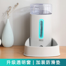 KimPets宠物自动喂食器狗碗猫碗猫粮桶猫咪饮水器自动喂水流动投食器免插电储粮桶宠物用品 自动喂水器（3800ml）灰色