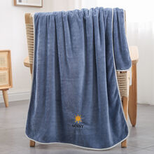 楚歌质优品 加大浴巾毛巾套装比纯棉吸水不掉毛加厚女男可爱成人儿童洗澡巾 (太阳)蓝色 【浴巾1条装】140x70cm