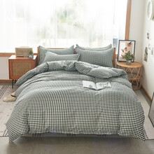 慕梵依 被褥棉被套装学生冬被子全套宿舍单双人春秋大学生寝室上铺下铺下床太空被可拆洗 简格灰 1.2床 1.5*2m8件套 被芯5斤