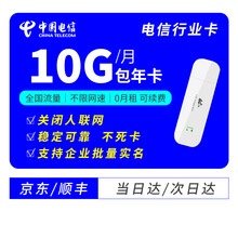中国电信 行业卡纯流量设备专用卡全国不限速流量0月租可续费企业批量实名 【赠4G路由】电信行业卡120G包年（10G/月）