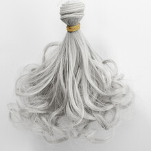 新品新品sd可儿AS娃叔bjd叶罗丽内扣梨花卷娃娃假发手工DIY发排15cm 1001A(银灰) 横长1米，竖长15厘米