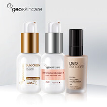 赵薇推荐 纽西之谜隔离霜 粉底液妆前乳女打底提亮肤色隐形毛孔遮瑕保湿滋润 1#自然色+沁润光透粉底液+日常呵护防晒霜