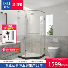 德立淋浴房全不锈钢钻石型隔断玻璃定制整体洗浴间09系列 1平米（非标定制）