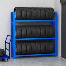 洛克菲勒轮胎货架轿车轮毂4s店汽车用品展示架200*80*200蓝色内径74二层10天发货
