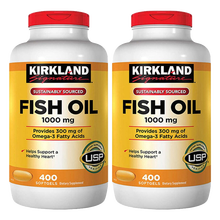 国际	
Kirkland柯克兰深海鱼油软胶囊 降血压调节三高 中老年鱼肝油含omega-3 DHA+EPA 浓缩鱼油400粒*2瓶