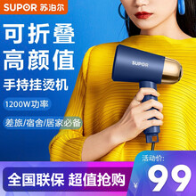 苏泊尔（SUPOR）手持挂烫机 家用便携式迷你烫衣机 小型除菌电熨斗可折叠式旅行熨烫机 蔚蓝