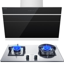 德意（DE&E）20立方大吸力油烟机 抽油烟机燃气灶 侧吸式油烟机灶具套装 免换洗烟灶套装 855E+716G