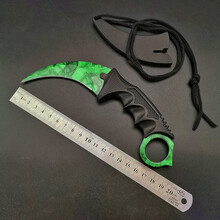 CSGO游戏周边爪子刀 鹰爪刀战狼同款爪刀弯刀户外防身随身练习训练 绿多普勒+鞘套 CSGO手环(不开)