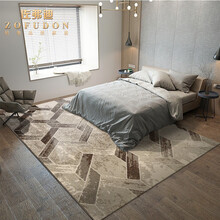 佐弗迪 北欧地毯客厅沙发卧室满铺床边毯ins现代简约欧式家用茶几毯 菱界-棕 1.6m*2.3m