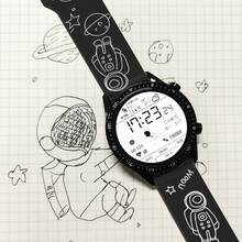 华为WatchGT2\/GT2Pro表带智能手表原装表带氟橡胶表带表膜 太空人表带-黑色 22mm表带