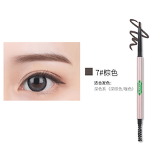 lameila 双头自动旋转眉笔极细自然生动顺滑三角形女初学者持久不易结块耐汗一字眉带眉刷网红眉笔 #07 棕色