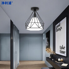 超市	净利浦 现代简约创意过道灯走廊灯阳台灯玄关门厅入户灯试衣间创意铁艺led吸顶灯具 白光-5w（适用于3-5平）