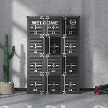 泓焉储物柜带锁工业风六门健身房水杯柜彩色铁皮柜子更衣室员工更衣柜 4门更衣柜 0.8mm