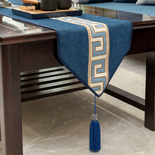 新中式桌旗禅意茶席现代中国风茶几桌布长条布艺现代简约茶桌布 桌旗-兰亭序 32*240cm桌旗