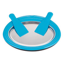 欧曼丽莎 食品级炒酸奶机家用迷你炒冰机儿童自制水果炒冰淇淋冰粥炒冰盘 ZP-001 炒冰机蓝色送两个铲子