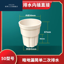 二次排水暗地漏PVC5075排水管简单下沉式卫生间二次排水装置暗地漏配件内插直接 50二次排水内插直接