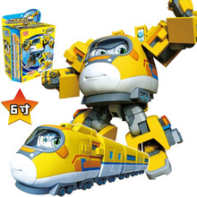 【新品现货】灵动创想列车超人高铁动车火车变形合体玩具火车金刚飞侠和谐号男孩机甲合体全套儿童礼物 列车超人6寸变形-铁臂