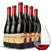 超市	【风靡全球】法国歪脖子红酒 教皇新堡干红葡萄酒 列级庄AOC级原瓶进口 罗纳河谷750ml*6