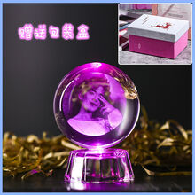 生日礼物女生闺蜜创意姐妹实用送给男朋友女友毕业同学520水晶球 照片定制 6cm电子款