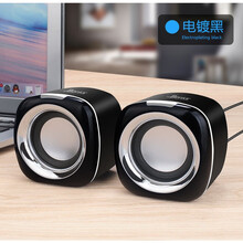 乾越音响 笔记本电脑台式小音箱usb迷你手机低音炮 黑色（电镀镜面 高亮音质）