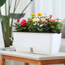 朵咔园艺 自动吸水花盆懒人盆种菜神器家庭阳台长方形花盆塑料特大盆栽花槽绿萝盆 【升级款大号】免浇水懒人盆2个