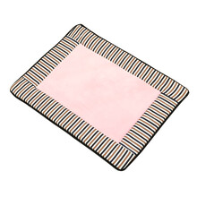 蔚盛 狗垫子四季猫垫宠物狗用品狗床睡垫大小型犬金毛狗窝垫保暖冬季 粉色水晶绒条纹垫 S-小型40*30CM