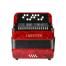 杰麦斯特意大利音簧8贝 22键钮巴扬手风琴B纽扣手风琴定制款 8贝 22键 玛瑙红