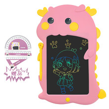 桌别邻 儿童画板可爱卡通龙手写板 彩屏液晶涂鸦板送孩子节日礼物 小萌龙-粉色 彩色屏