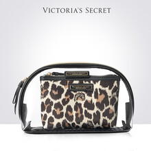 维多利亚的秘密时尚豹纹旅行化妆包2合1便携收纳女 时尚豹纹旅行化妆包2合1