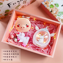 毕业季纪念品生日小礼物女生女孩女童女宝实用走心全班幼儿园小学 飞翔灯+萌猪美妆镜风扇+独角兽钥匙扣+粉色礼盒