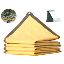 沪帆 全新料米黄色遮阳网加密加厚防晒网遮阴网米黄色阳台庭院家用抗老化6*8米