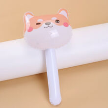儿童充气锤子玩具小榔头卡通气球宝宝敲打棒惩罚道具带哨子响铃铛 卡通白色猫带铃铛