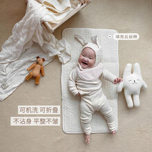 多功能  韩国ins婴儿绗缝床单宝宝外出小地垫子新生儿隔脏小床单 白色绗缝小床单 90*60cm 90*60cm(±2CM左右误差)