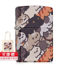 Zippo打火机官方美国原装进口防风火机zppo 萌物总动员 彩印 层叠萌猫(新机无油)