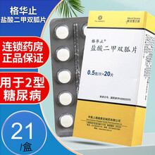 格华止 盐酸二甲双胍片0.5g*20片  进口药缓释用于2型糖尿病药片xr 1盒