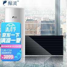 鲸灵 OX2 阳台壁挂式太阳能热水器 100升家用一键通 光电两用一级能效 承压出水 黑膜平板集热器 西出口