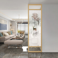 新中式屏风隔断 北欧现代简约卧室客厅玄关移动轻奢定做镂空 座屏 松木一平方以内 整装