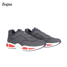 杰尼亚（Zegna） 2021春夏款  男士牛皮革Sprinter套穿运动鞋灰色 LHGOE-A4964X-GRY-7 41码