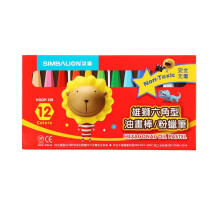 雄狮（SIMBALION） 油画棒儿童蜡笔套装彩色涂色笔安全无毒可水洗不脏手幼儿园宝宝绘画笔婴儿油棒  HGOP-12B-12色－单盒
