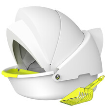 再三 歌剧院猫砂盆猫咪厕所半封闭超大号防外溅防臭沙盆宠物用品 海湾白