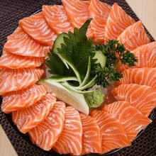 三文鱼(中段)刺身新鲜切割三文鱼生鱼片即食生吃日料生鱼片 5份【去皮边角430克/斤】