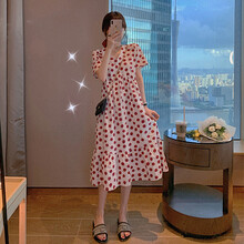 凯琳卡洛儿 孕妇装夏装孕妇裙夏季夏天外穿孕妇连衣裙宽松大码孕妇裙子孕妈装 红色 M