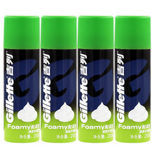 吉列剃须泡沫薄荷柠檬男士吉锋利手动剃须刀顺滑剃须啫喱须膏刮胡子须泡 吉列清新柠檬剃须泡210克（四瓶装）